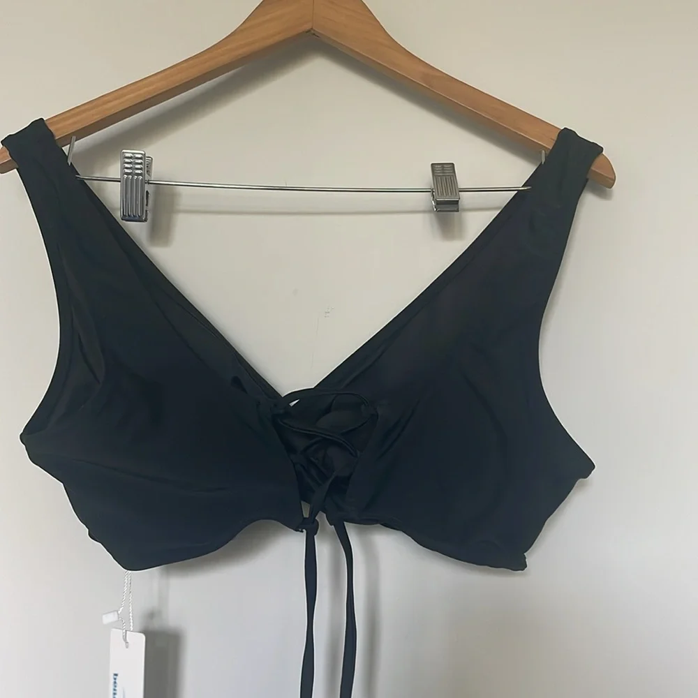 Beach Sissi Corset Back Black Bikini Top Sz L NWT - Picture 4 of 6